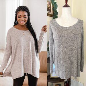 Pink Lily Beige-Gray Long Sleeve Top sz S